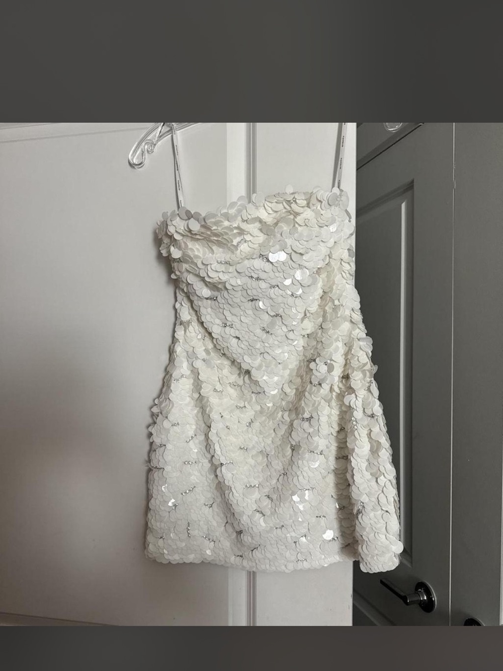 Retrofete Ivory/White Sequin Mini Dress